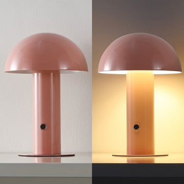 Boletus 10.75" Contemporary Bohemian Rechargeable/Cordless Iron Integrated LED Mushroom Table Lamp
